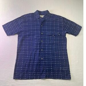 True Grit‎ Shirt Mens Size Small Blue Embroidered Cross Short Sleeve Cotton